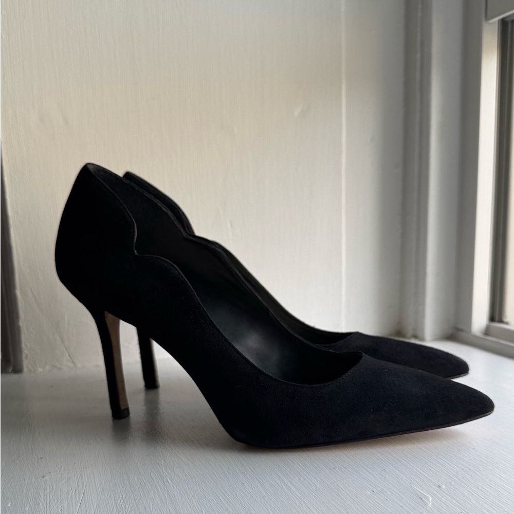 Saks Fifth Avenue Black Suede Heels